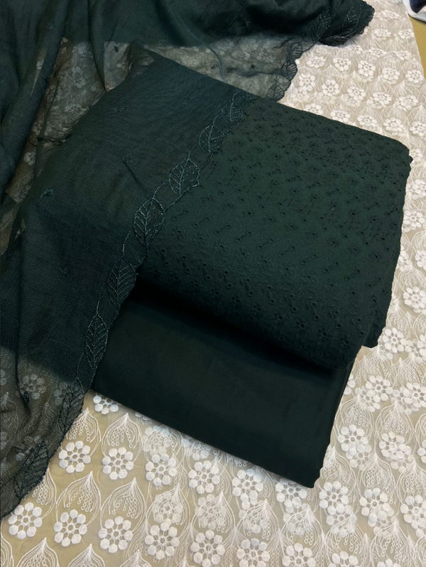 Black Chickenkari Cutwork 3pc