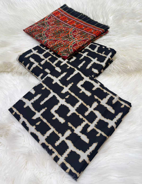 Binsaeed Lawn 3pc Printed lawn